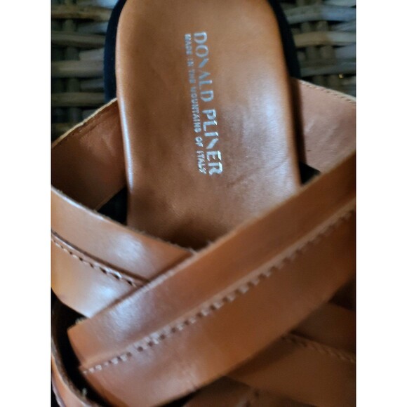 Donald Pliner Mens Sandals Leather Brown Iggie Congac Strappy Slides Size 8 main image 4